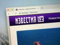 Website of the Russian newspaper Izvestia