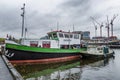 Amsterdam, Netherlands, 10/10/2019: Old ship hotel on the pier