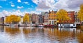 Amsterdam Netherlands. Panoramic view of channels
