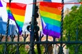 27-07-2019 amsterdam the netherlands pride parade 2019 rijksmuseum covered with the pride flag