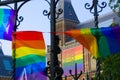 27-07-2019 amsterdam the netherlands pride parade 2019 rijksmuseum covered with the pride flag