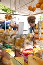Amsterdam Farmers Market Cheese Shop Royalty Free Stock Photo