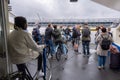 People inside a GVB ferryboat