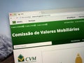 Portugese website of the Brazilian Securities and Exchange Commission of Brazil Royalty Free Stock Photo