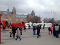 AMSTERDAM, NETHERLANDS - SEPTEMBER 25, 2017: The Rijksmuseum Amsterdam museum area with the words IAMSTERDAM in Amsterdam,