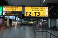 Amsterdam, the Netherlands - september 24th 2019: Yellow airport information board Royalty Free Stock Photo