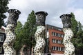 Three columns of Henk Duijn in Amsterdam, Netherlands