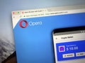 Homepage of crypto wallet Opera