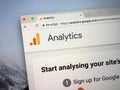 Homepage of Google Analytics Royalty Free Stock Photo