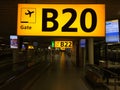 Amsterdam, The Netherlands, 16-1-2020: the signs fore gate B20, B22, and B24 found at Schiphol airport