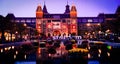 Amsterdam Netherlands Travel Photography,Evening town Amsterdam in Netherlands on bank river canal Amstel