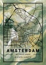 Amsterdam - Netherlands Tulip Marble Map