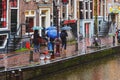 Amsterdam, Netherlands - 15.10.2019: Typical rainy day in Amsterdam Royalty Free Stock Photo