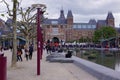 A view of Museumplein and Rijksmuseum national museum in Amsterdam