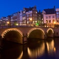 Amsterdam at night Royalty Free Stock Photo