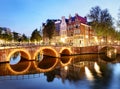 Amsterdam at night, Netherlands Royalty Free Stock Photo