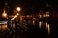 Amsterdam by night, Netherlands. Royalty Free Stock Photo