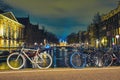 Amsterdam at night, the Netherlands Royalty Free Stock Photo