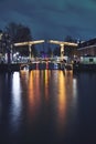 Amsterdam at night, the Netherlands Royalty Free Stock Photo