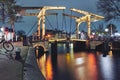 Amsterdam at night, the Netherlands Royalty Free Stock Photo