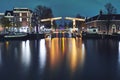 Amsterdam at night, the Netherlands Royalty Free Stock Photo