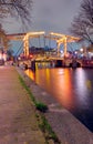 Amsterdam at night, the Netherlands Royalty Free Stock Photo