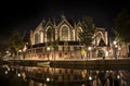 Amsterdam night: The Oude Church Royalty Free Stock Photo