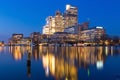 Amsterdam night skyline with Rembrandt Tower