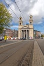 The Moses and Aaron Church, in the Waterlooplein neighborhood of Amsterdam, NL