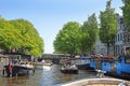 Trip through the picturesque canals of Amsterdam Royalty Free Stock Photo