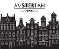 Amsterdam. Old historic buildings and traditional architecture of Netherlands.