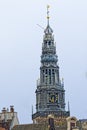 Amsterdam Oude Church tower with the rooster weather vane