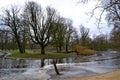 Amsterdam Parks during autumn during cloudy day. Royalty Free Stock Photo