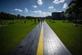 Amsterdam path bicycle lane pedestrian park water sculpture Holland river