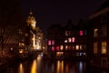 Amsterdam Red Light District at night