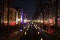 Amsterdam Red Light District at Night during New YearÃ¢â¬â¢s Eve Royalty Free Stock Photo