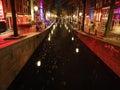 amsterdam red light district at night Royalty Free Stock Photo