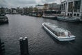 Amsterdam river tram with tourist sightseeing