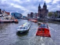Amsterdam riverboats Royalty Free Stock Photo
