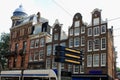 Amsterdam`s houses are famously narrow because they used to be taxed on frontage, inspiring people to build long, narrow houses Royalty Free Stock Photo