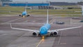 Amsterdam, Schiphol Airport. KLM Boeing 737 are moving to the runway Royalty Free Stock Photo