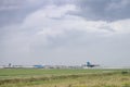 KLM airplane is ready to take off from the runway, Boeing 747-400, KLM royal dutch airlines, Aalmeerbaan Royalty Free Stock Photo