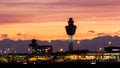 Amsterdam Schiphol International Airport sunset