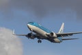 AMSTERDAM, SCHIPHOL THE NETHERLANDS - 18 JANUARY 2023: klm commercial passenger plane ready for landing. Royalty Free Stock Photo