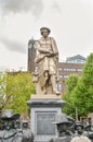 AMSTERDAM - SEPTEMBER 17, 2015: Rembrant monument in front of bo