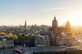 Amsterdam skyline in historical area, Netherlands. Royalty Free Stock Photo