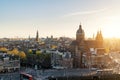 Amsterdam skyline in historical area, Netherlands.