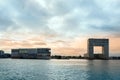 Amsterdam skyline from IJ river