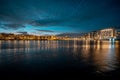 Amsterdam skyline shortly after sunset the Netherlands