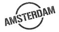 Amsterdam stamp. Amsterdam grunge round isolated sign.